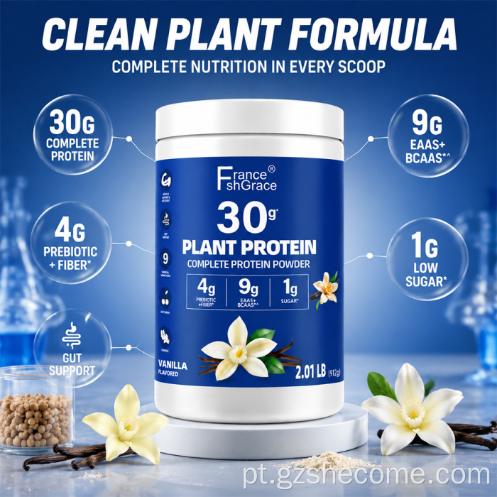 Suporte para recuperação muscular de proteína vegetal em pó Shecome